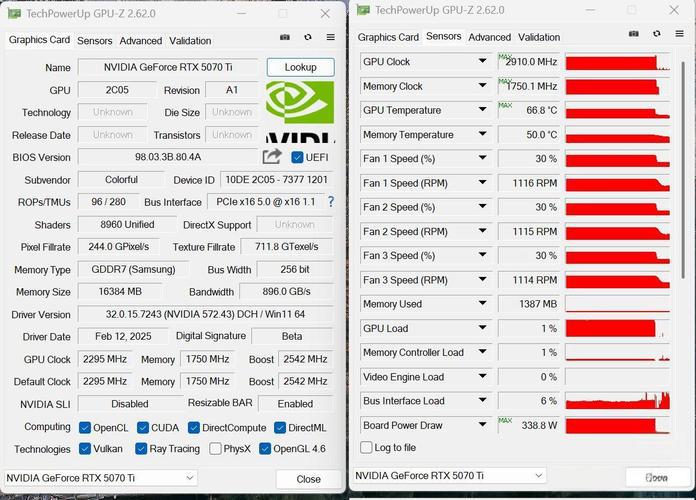 GPU-Z 软件界面截图
